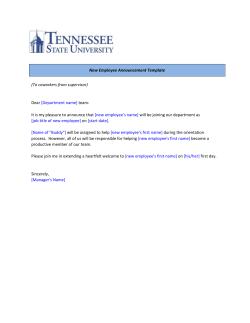 New Employee Announcement Template
