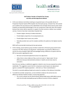 Number of Hospital Peer Groups, Case Mix and Risk Adjustment Methods (PDF: 294KB/2 pages)