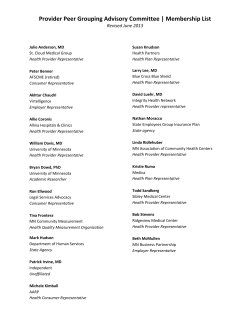 Advisory Committee Membership List