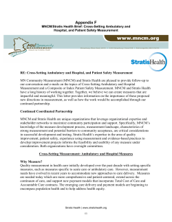 Appendix F MNCM/Stratis Health Brief: Cross-Setting Ambulatory and Hospital, and Patient Safety Measurement (PDF: 139KB/3 pages)
