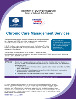 CMS Chronic Care Management Codes