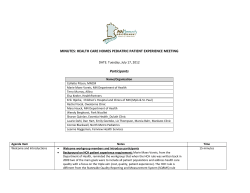 Minnesota Community Measures Pediatric Patient Experience Meeting Minutes July 17, 2012 (PDF)