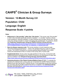 CAHPS Clinician and Group Child 12-Month Surveys (PDF)