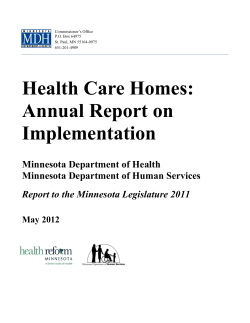2011 report to the Legislature on Health Care Homes (PDF)
