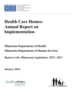 2012-2013 Report to the Legislature on Health Care Homes (PDF)