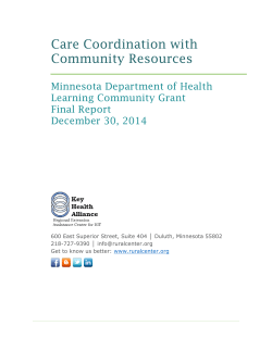 Care Coordination with Community Resources Final Report (PDF)
