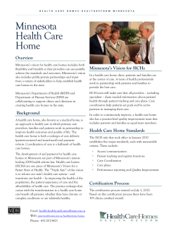 Health Care Homes: Minnesota's Plan (PDF)