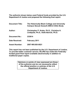 Historically Black College and University Campus Sexual Assault Study (PDF: 1.6MB/93 pages)