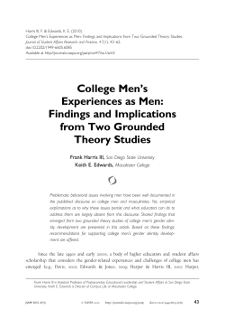 College Men's Experiences as Men