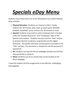 Specials Assignment