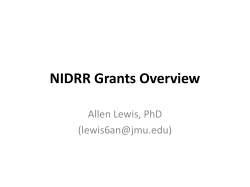 NIDRR Grants Overview for TSU