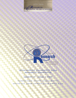 30th Annual University Wide Research Symposium, April 2008