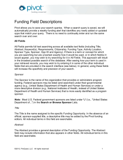 Funding field descriptions