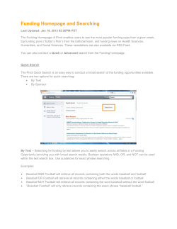 Funding Homepage and searching
