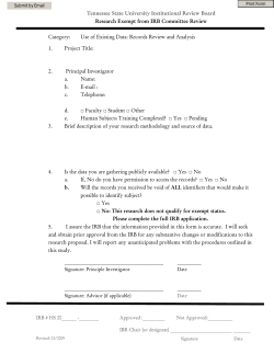IRB Exempt Form&nbsp;