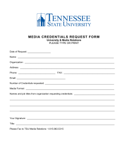 Media Credentials Request Form