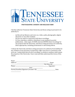 Photographic Consent and Release Form