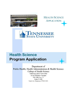 Health Sciences Application Packet and Instructions