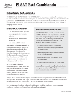 SAT/PSAT Information-Spanish