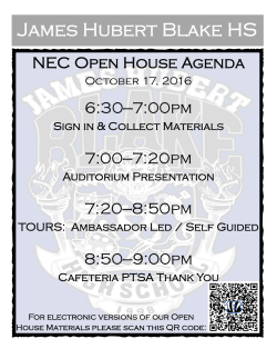 NEC Open house Agenda (2015)