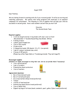 Entering Second Grade