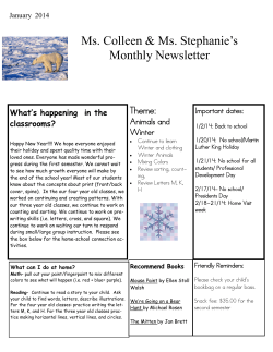 January 2014 Newsletter