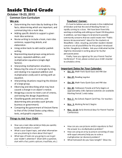 October 19, 2015 Newsletter