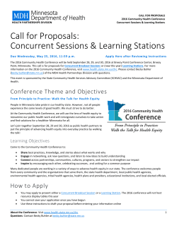 Call for Proposals: Concurrent Sessions, Learning Stations (PDF)