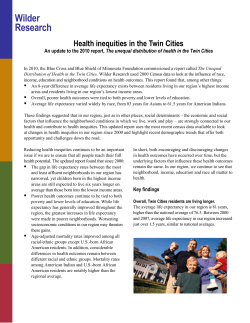 Health Inequities in the Twin Cities (PDF) Wilder Found.