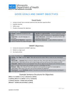 Handout: Good Goals and SMART Objectives (PDF)