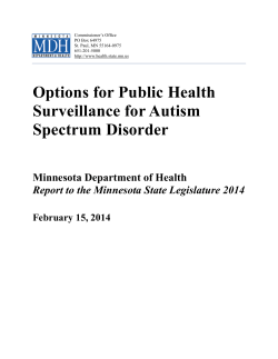 Options for Public Health Surveillance for Autism Spectrum Disorder (PDF: 552KB/65 pages)