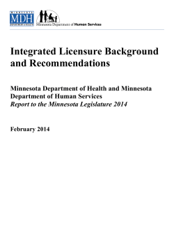 Integrated Licensure Background and Recommendations (PDF: 267KB/18 pages)