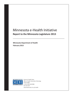 Minnesota e-Health Initiative (PDF: 899KB/60 pages)