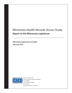 Minnesota Health Records Access Study (PDF: 1MB/114 pages)