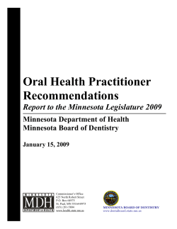 Oral Health Practitioner Recommendations (PDF: 2.7MB/118 pages)