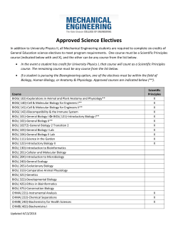 Science Electives Handout