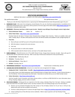 Spectator information.