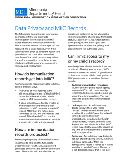 Data Privacy and MIIC Records (PDF)