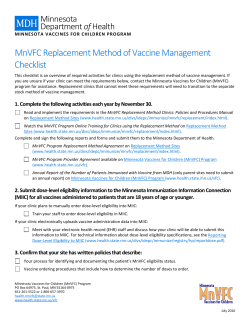 MnVFC Replacement Method of Vaccine Management Checklist (PDF)