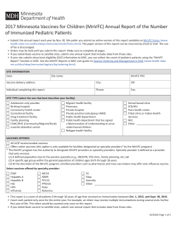 Minnesota Vaccines for Children (MnVFC) Program Annual Report of Immunized Pediatric Patients (PDF)