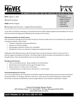 Meningococcal B Vaccines - Updated Recommendations (PDF)