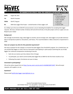 MDH Data Logger Pilot Project - Limited Number of Data Loggers Left (PDF)
