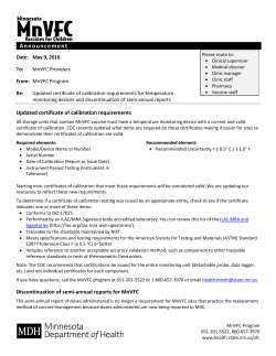 Updated certificate of calibration requirements for temperature monitoring devices and discontinuation of semi-annual reports (PDF)