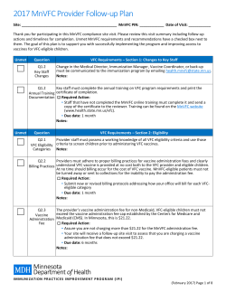 2016 MnVFC Provider Follow-up Plan (PDF)