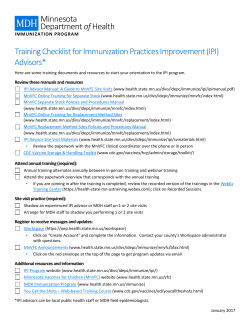 Training Checklist for Immunization Practices Improvement (IPI) Advisors (PDF)