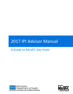 2016 IPI Advisor Manual: A Guide to MnVFC Site Visits (PDF)