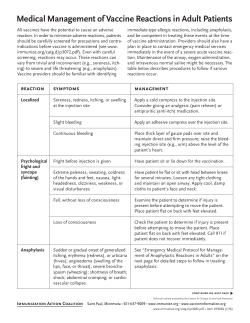 Medical Management of Vaccine Reactions in Adult Patients (PDF)