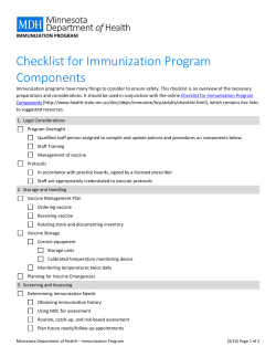 Checklist for Immunization Program Components (PDF)