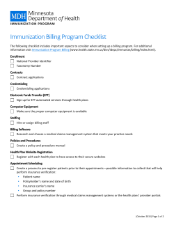 Immunization Billing Program Checklist (PDF)