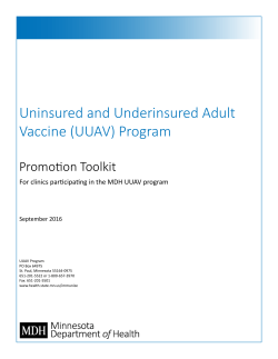 Uninsured and Underinsured Adult Vaccine (UUAV) Program - Promotion Toolkit (PDF)